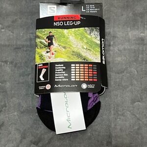 Salomon NSO Leg-Up Running Socks Black Maverick Large EU 42-44‎ US Mens 8.5-11
